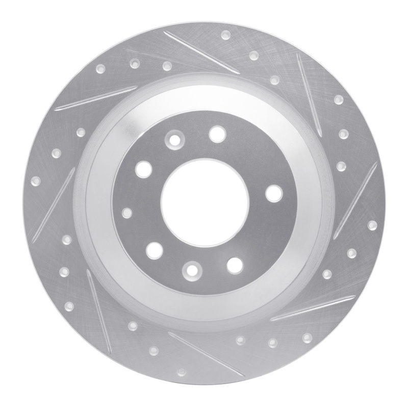 Mazda 6 Brake Rotor (1) - Rear Right - R1 Concepts - Drilled & Slotted - Silver - `06-`07 Mazda 6 Brake Rotor (1) - Rear Right - R1 Concepts - Drilled & Slotted - Silver - `06-`07